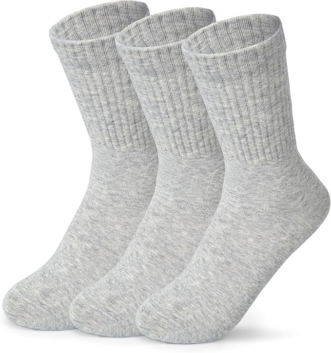 Womens Cotton Socks, Cute Crew Socks Thin Cotton Socks Women Above Ankle Bootie Socks 3 Pairs | Amazon (US)