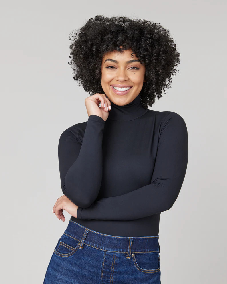 Suit Yourself Long Sleeve Turtleneck Thong Bodysuit | Spanx