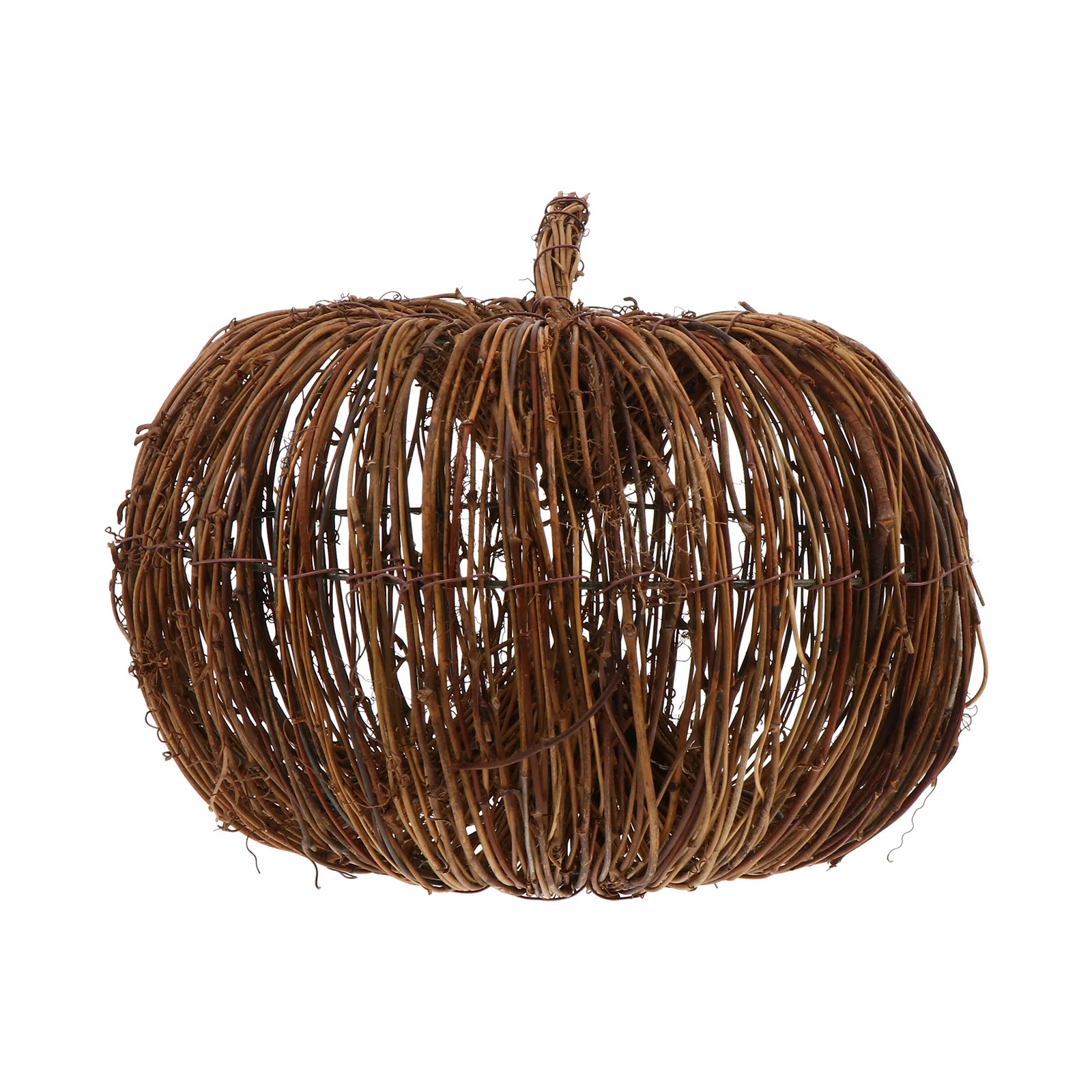 Hemoton 1Pc Simulated Rattan Woven Pumpkin Decorative Table Ornament Festive Decor | Walmart (US)