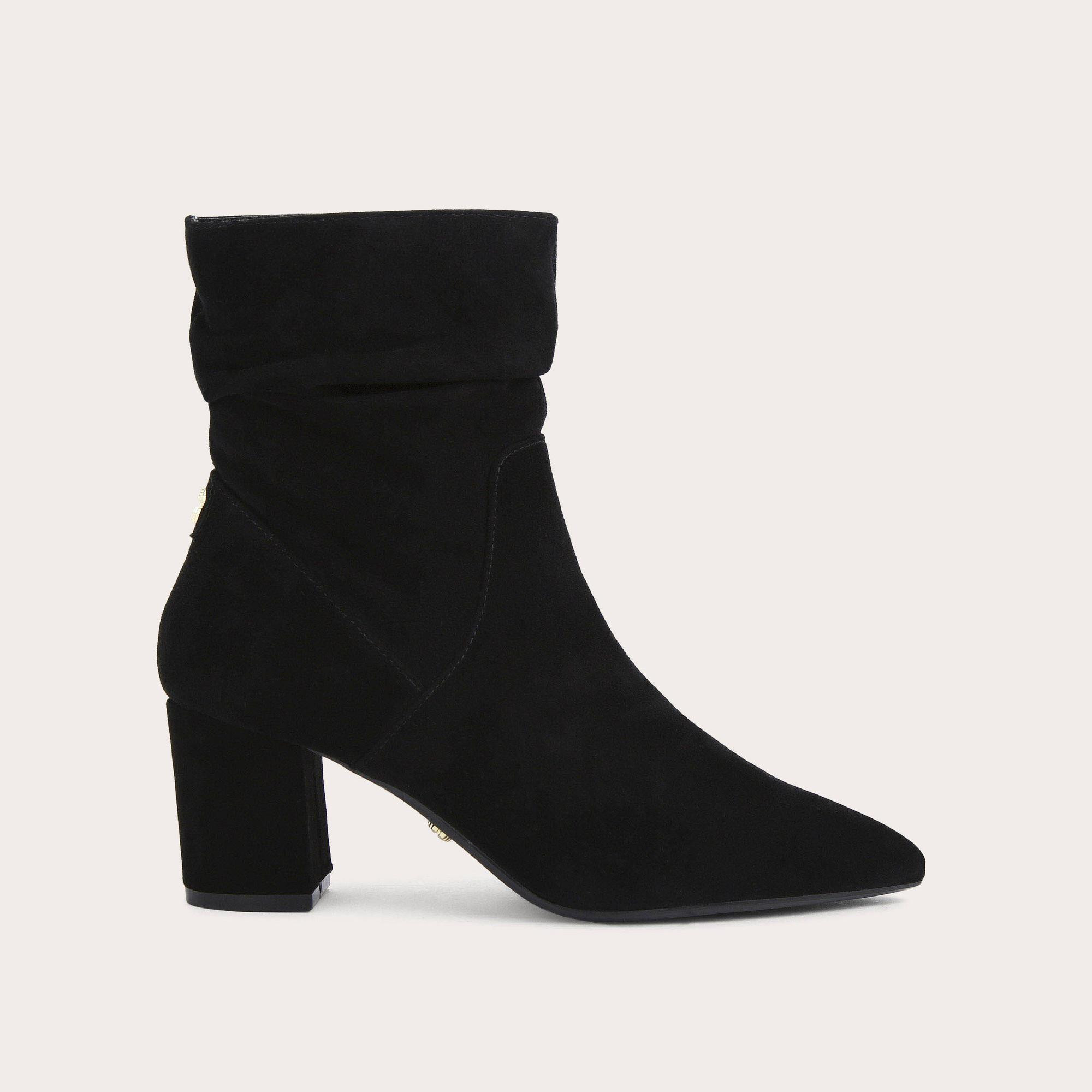 ADMIRE LOW SLOUCH Black Suede Point Toe Boot by CARVELA | Carvela UK