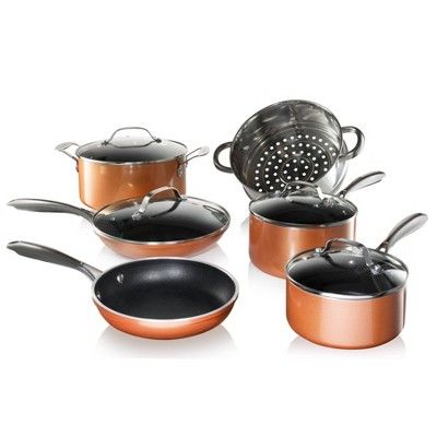 Gotham Steel Cast Textured Copper 10pc Cookware Set | Target