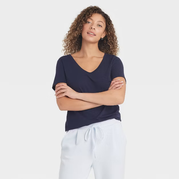 Women's Short Sleeve Slim Fit Scoop Neck T-Shirt - A New Day™ | Target