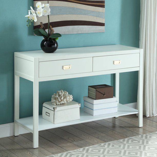 Linon Peggy Console Table, 2 Drawers and 1 Shelf, White | Walmart (US)