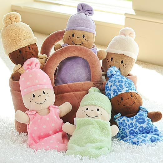 Creative Minds Plush Basket of Babies - 6 Pc Set for All Ages | Amazon (US)