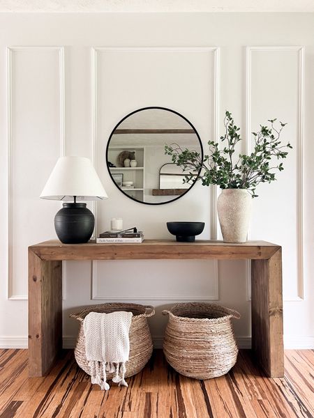 Entryway must haves- statement mirror or art, big greenery or florals, lamp, & storage - bowl/trays for catch all and baskets!


#LTKhome #LTKunder50 #LTKFind