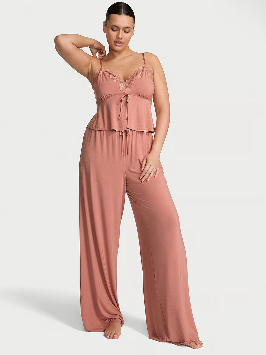 Modal Soft Lace-Trim Cami & Wide-Leg Pant Set | Victoria's Secret (US / CA )