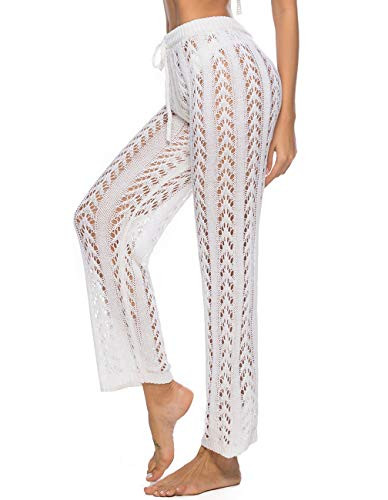 Kistore Womens Crochet Net Hollow Out Beach Pants Sexy Swimsuit Cover Up Pants | Amazon (US)