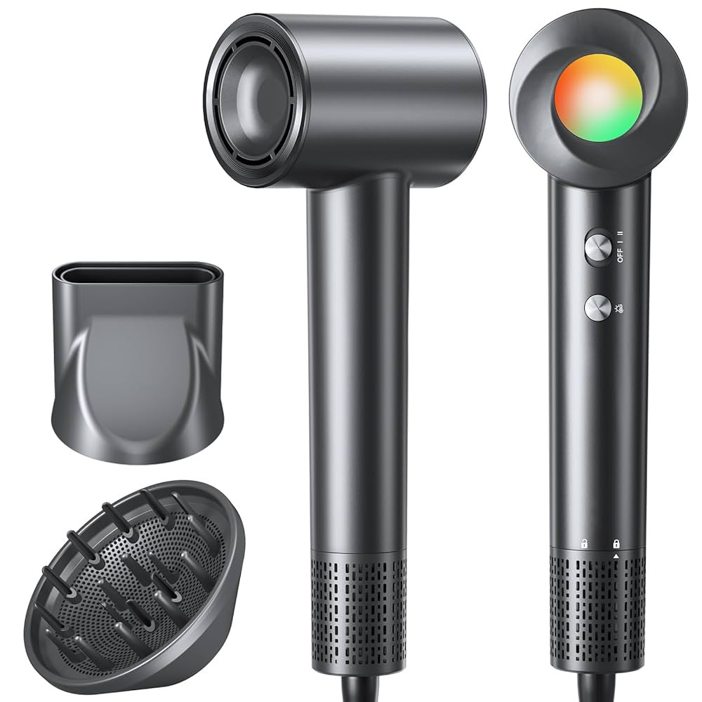 Hair Dryer, 160000 RPM Ionic Hair Dryer Portable Lightweight Blow Dryer with 500 Million Negative... | Amazon (US)