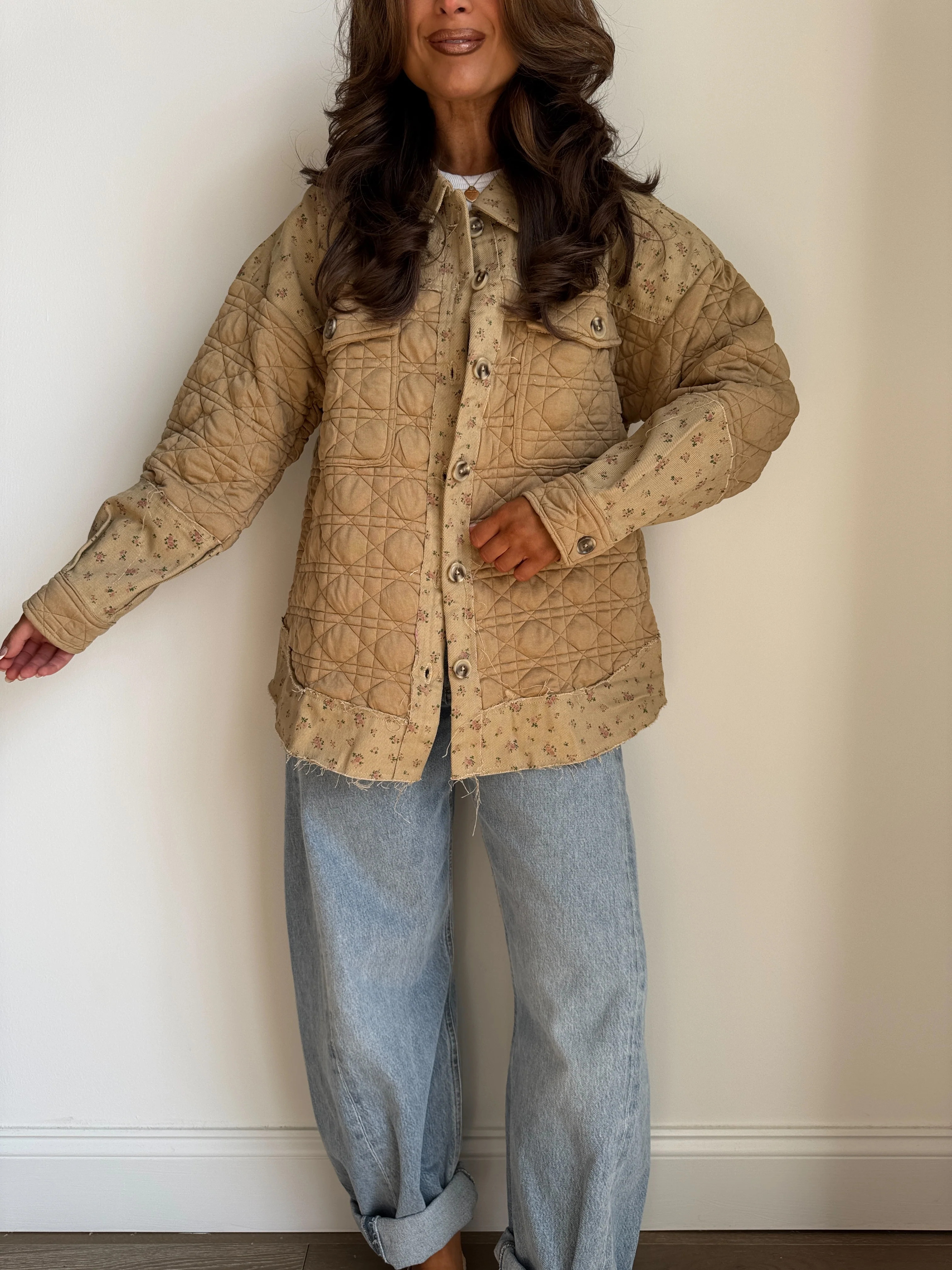 Homestead Bloom Barn Shacket (Mocha) | Shop Your Darling Style