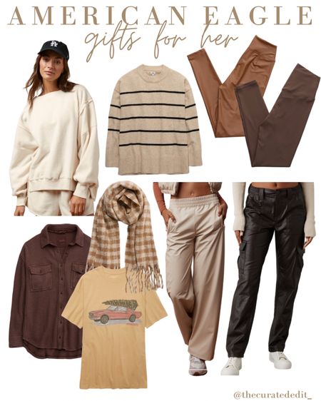 American Eagle Gift Inspo 🎁 These are also all on sale for Cyber Monday! 

#aerie #americaneagle #ae #giftinspo #giftideas #veganleather #leatherpants #cargopants #neutral #oversizedsweatshirt #sweater #winteroutfit #cybermonday #sale

#LTKstyletip #LTKCyberWeek #LTKsalealert