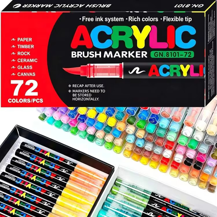 12/24/48/60/72/120/168 Colors Professional Artist Marker Set, With Soft Brush Tips And Fine Sketc... | SHEIN