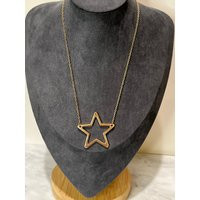 Vintage Gold Tone Star Necklace | Etsy (US)