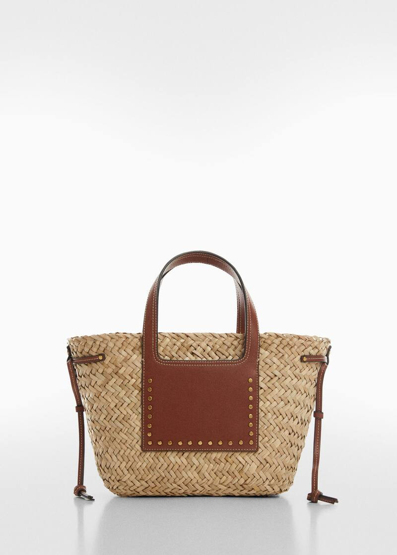 Basket bag with studs detail -  Women | Mango United Kingdom | MANGO (UK)