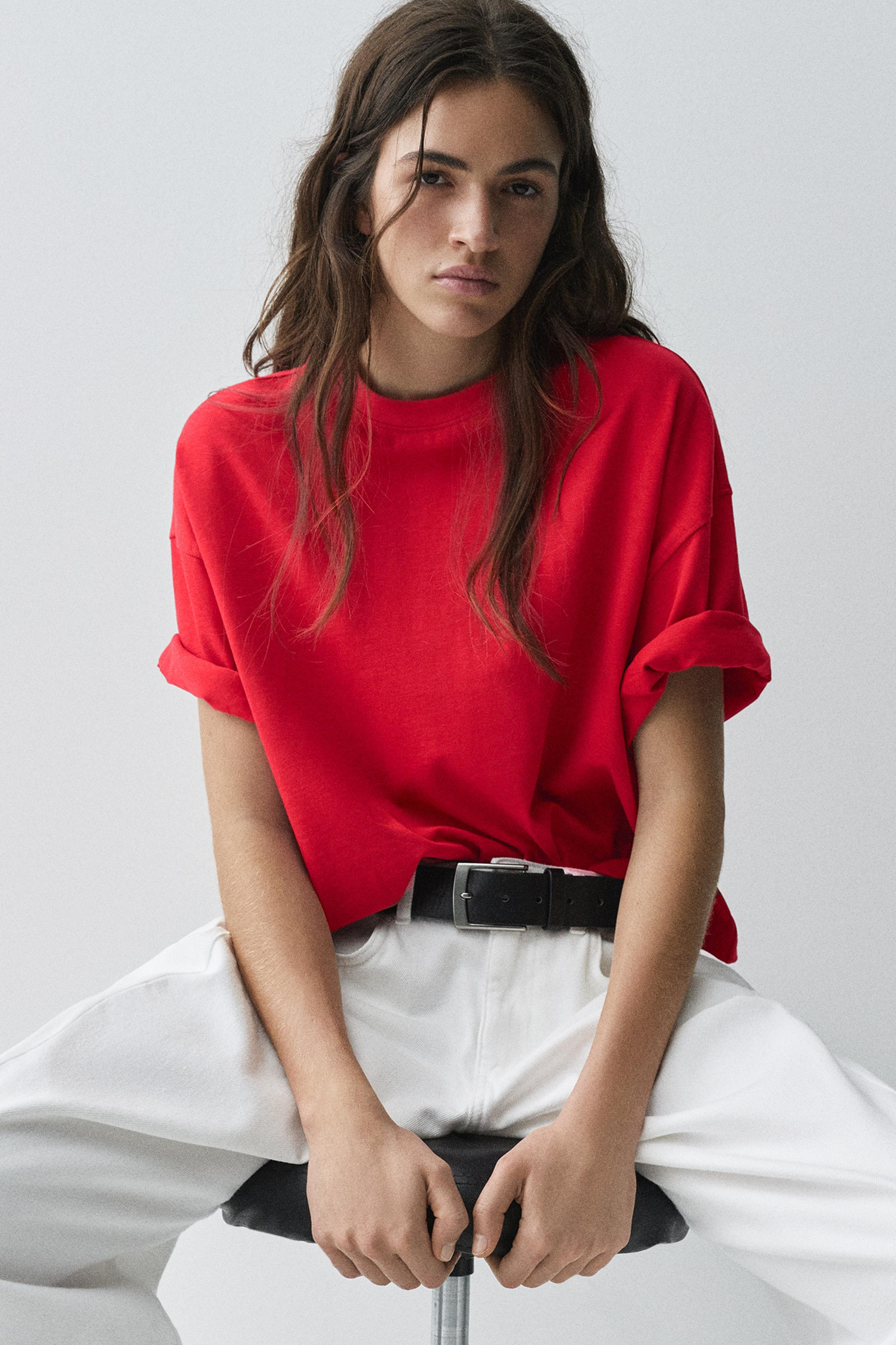 Boxy fit short sleeve T-shirt | Pull&Bear United Kingdom | PULL and BEAR UK