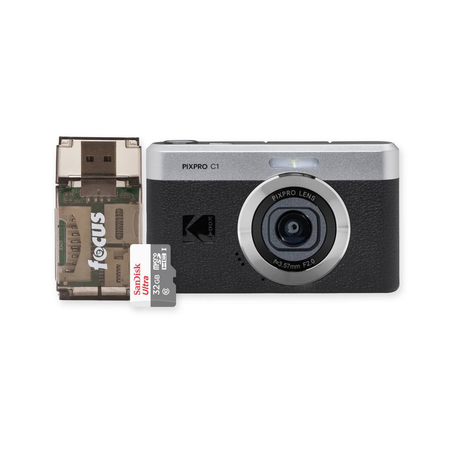 Kodak - PIXPRO C1 13MP Digital Camera (Black) with MicroSD Card and Card Reader | Best Buy U.S.