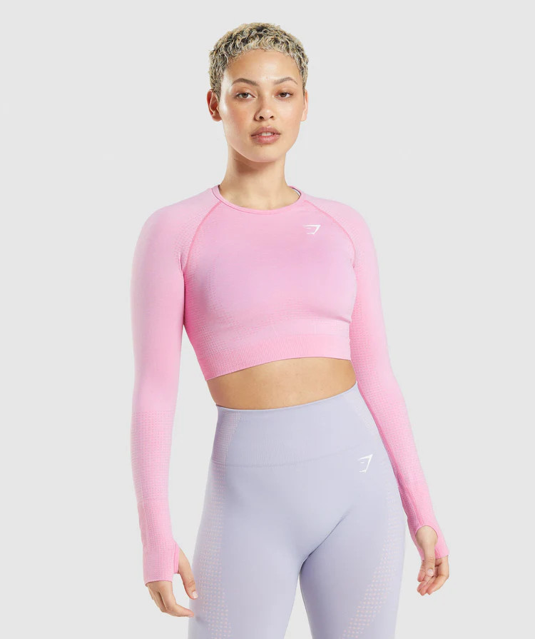 Gymshark Vital Seamless 2.0 Crop Top - Sorbet Pink Marl | Gymshark US