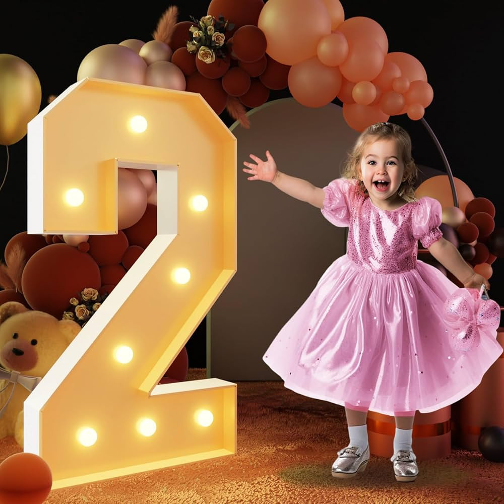 imprsv 3FT Marquee Light Up Numbers, Marquee Numbers for 2nd 21st Birthday Decorations Anniversar... | Amazon (US)