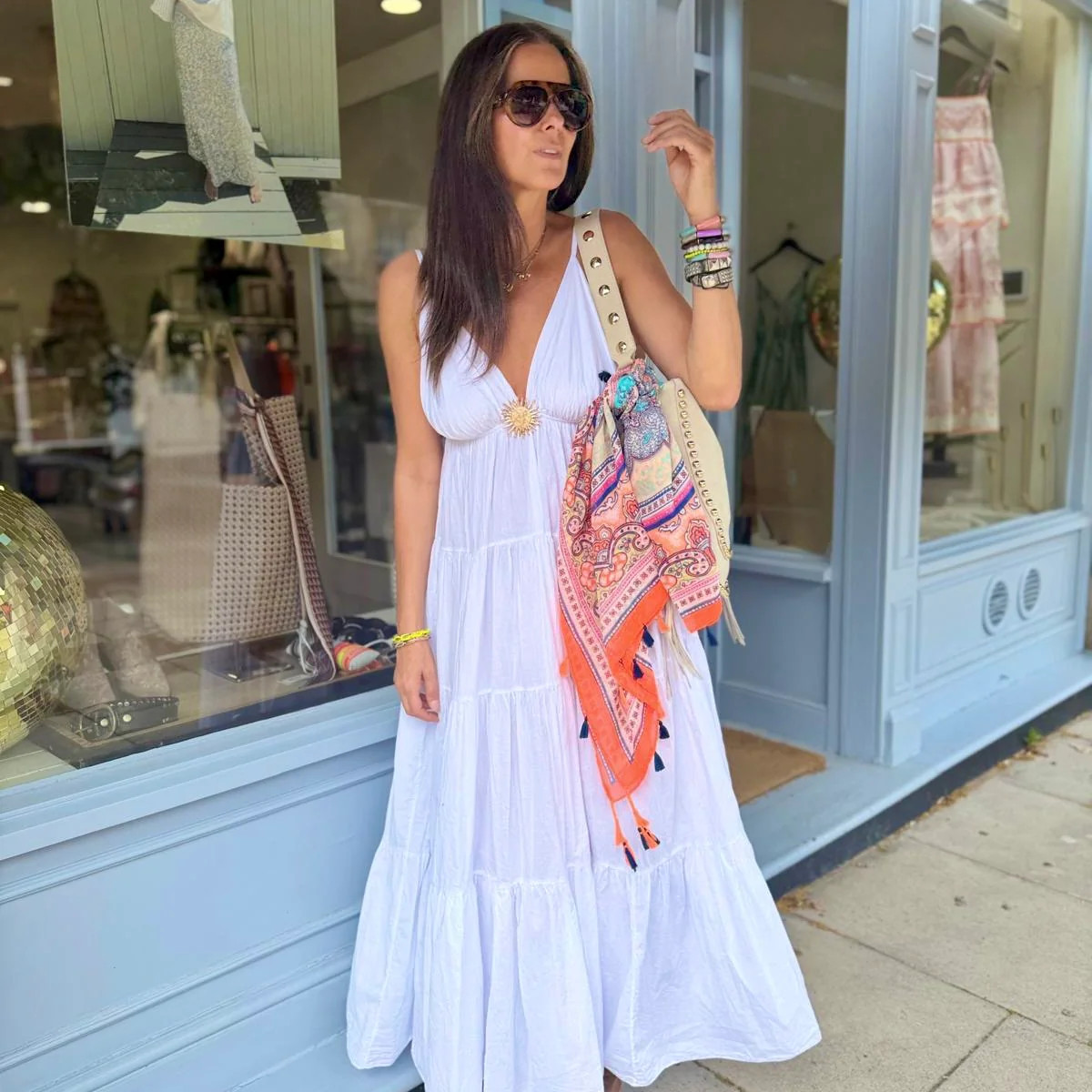 Dahlia Maxi Dress - White | Law and Co