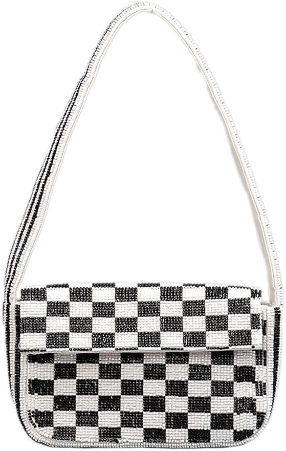 CUXVA Beaded Shoulder Clutch Purse Small Beaded Evening Bag Summer Vacation Underarm Purses for W... | Amazon (US)