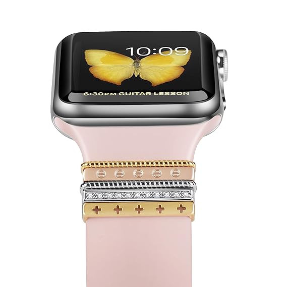EloBeth Decorative Rings Loops Compatible with Apple Watch Bands 44mm 42mm 40mm 38mm iWatch Serie... | Amazon (US)