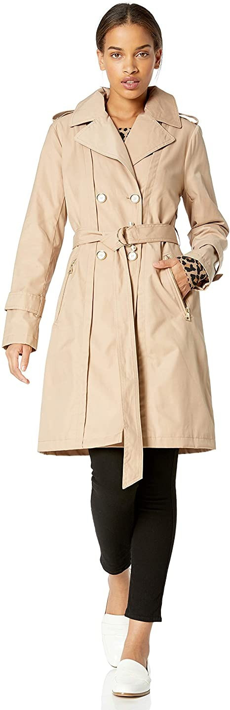 Karl Lagerfeld Paris womens Classic Tailored Slim Fit Double Breasted Trench Coat | Amazon (US)