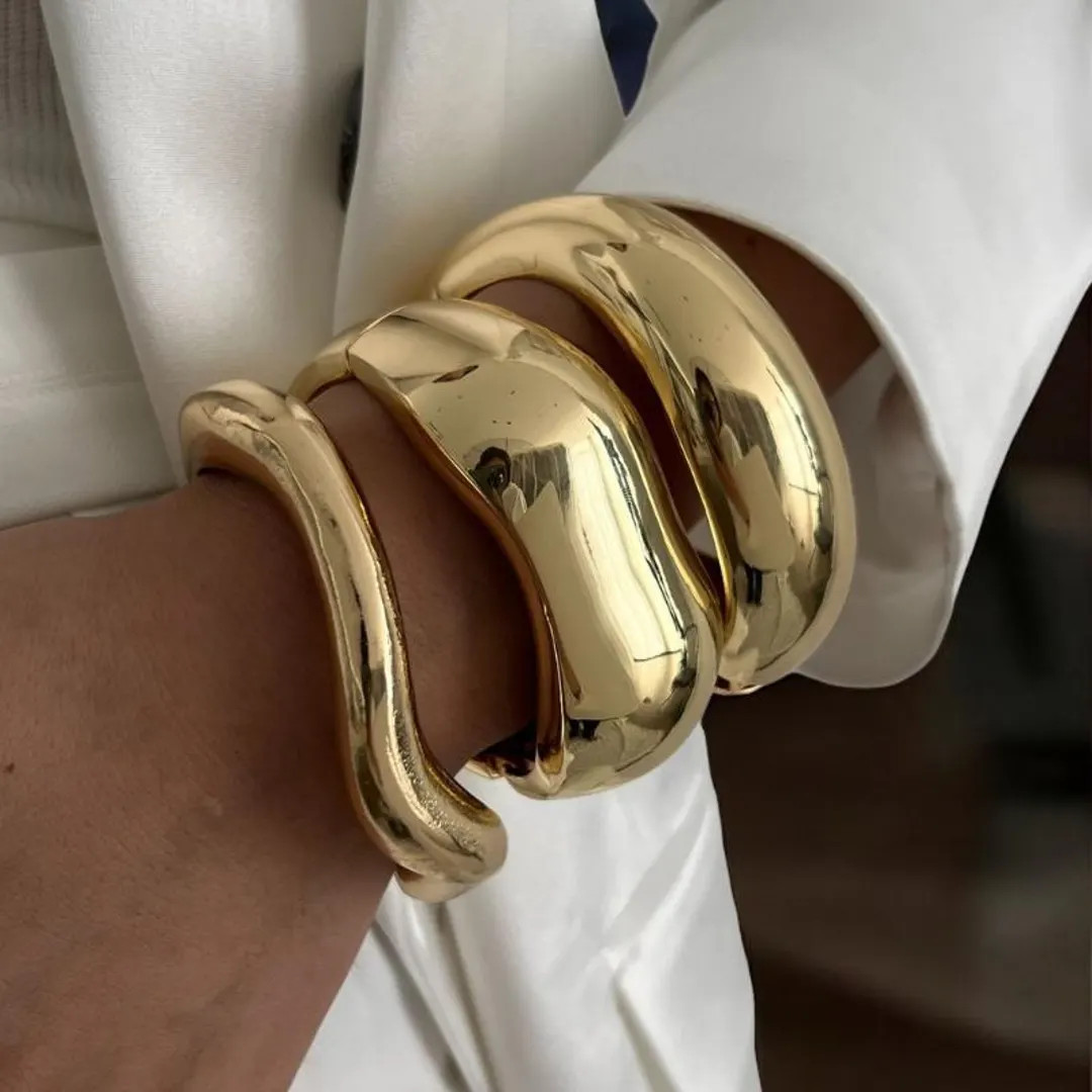 Custom Cuff Bracelets,gold Bangles,wide Bangles,chunky Bracelet,bracelet Set, Wide Bracelet,brace... | Etsy (US)