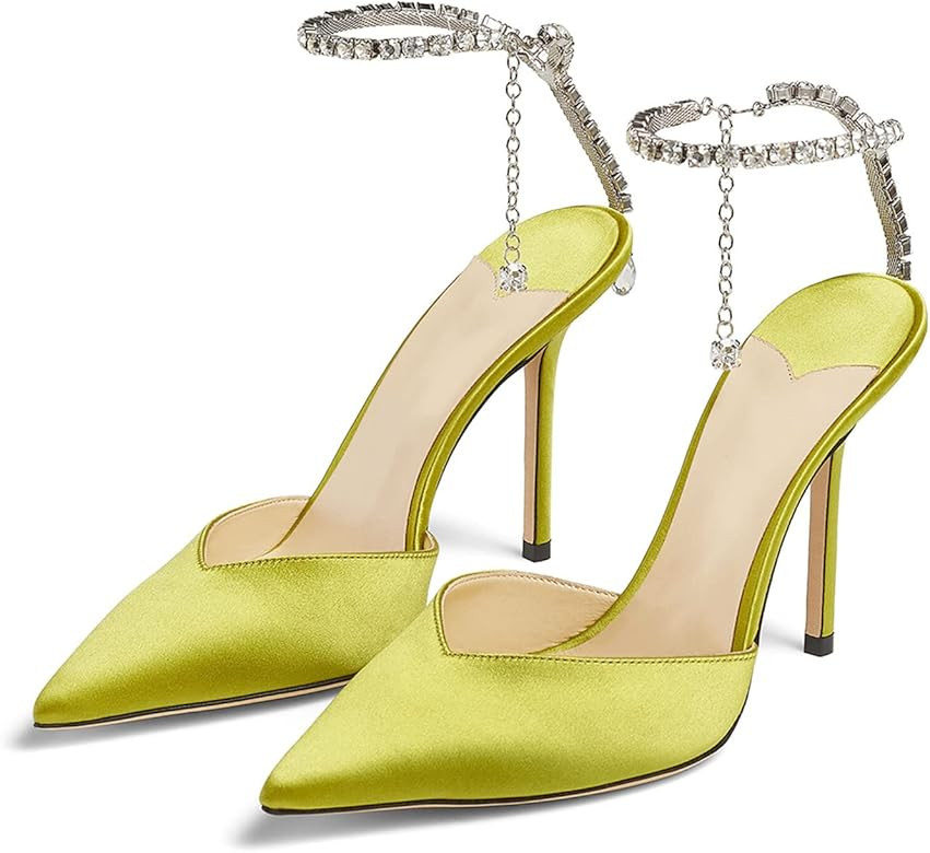 Vertundy Women's High Heel Stiletto Pumps Closed Pointed Toe Ankle Strap Fashion Strappy Sandals ... | Amazon (US)