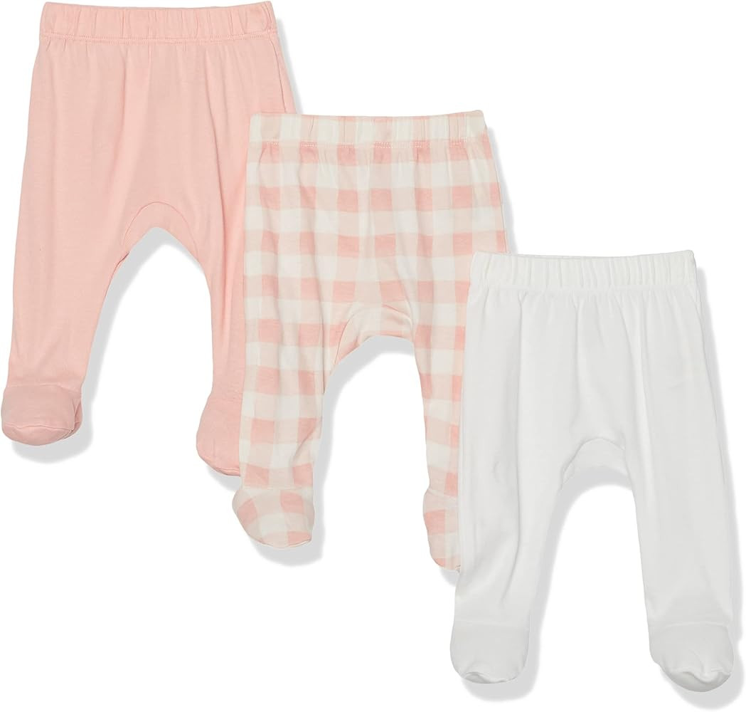 HonestBaby 3-Pack Footed Pants Roomy Fit Pull on Bottoms 100% Organic Cotton for Infant Baby Boys... | Amazon (US)