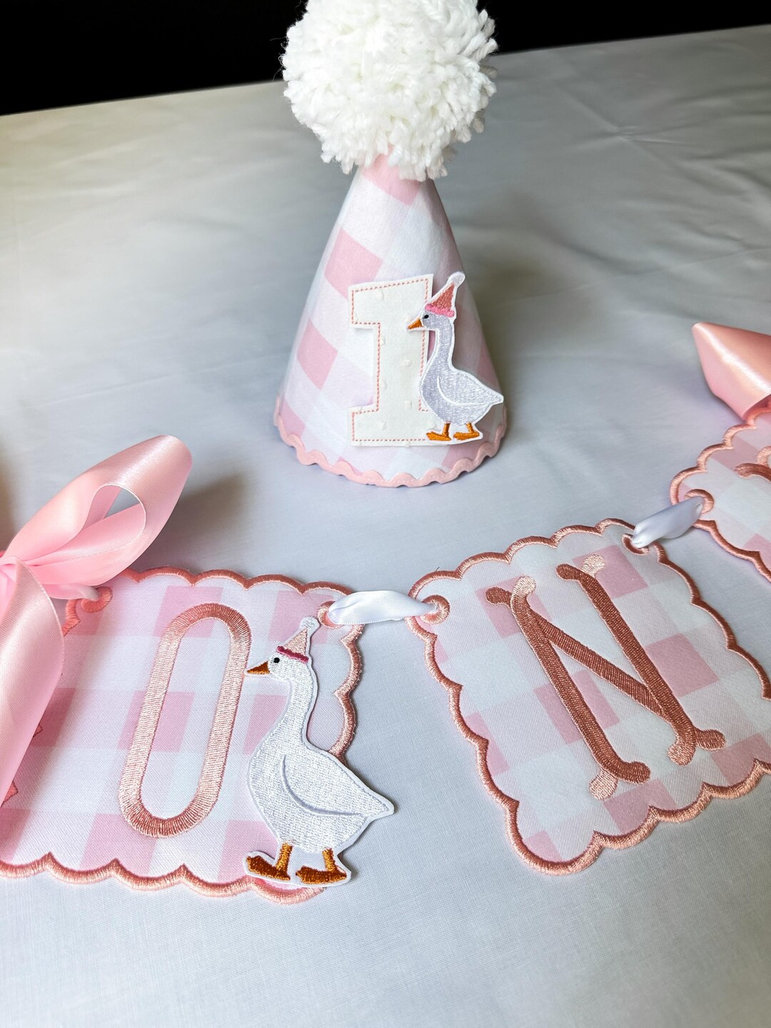 One Silly Goose First Birthday Party Decor Highchair Banner & Party Hat Bundle | Etsy (US)