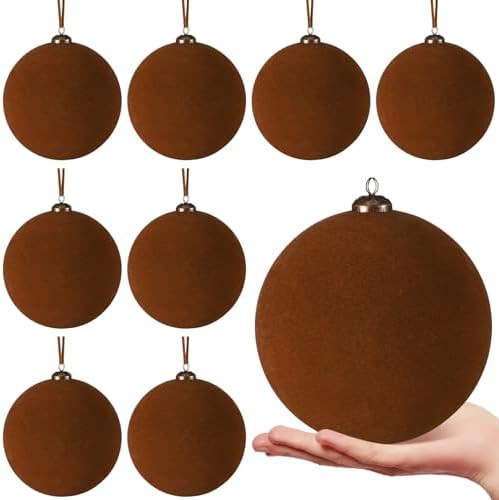 8 Pcs Large Velvet Christmas Balls 6 Inch Christmas Tree Decorations Xmas Ornaments Balls for Fam... | Amazon (US)