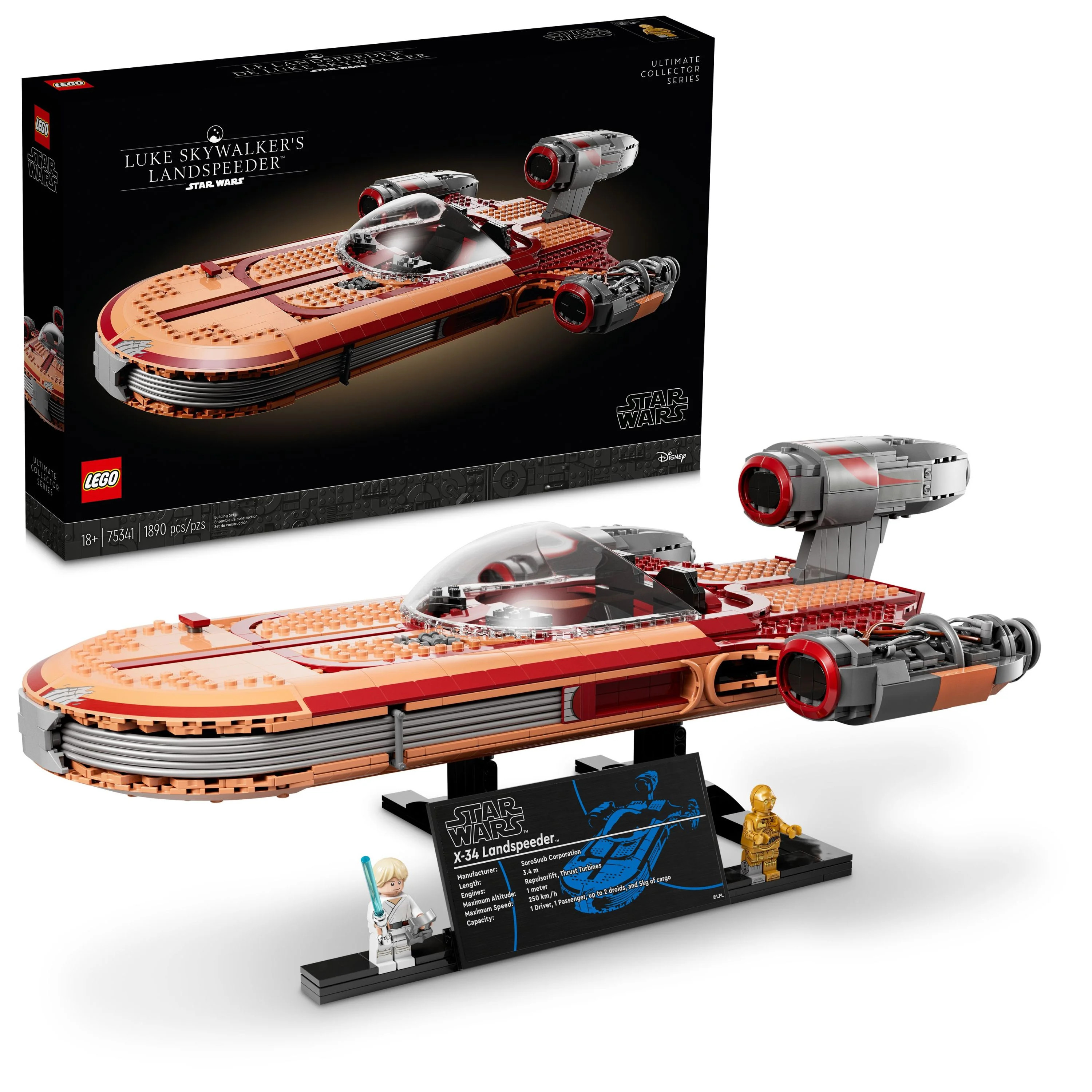LEGO Star Wars Luke Skywalker's Landspeeder 75341, Ultimate Collector Series Star Wars Building K... | Walmart (US)