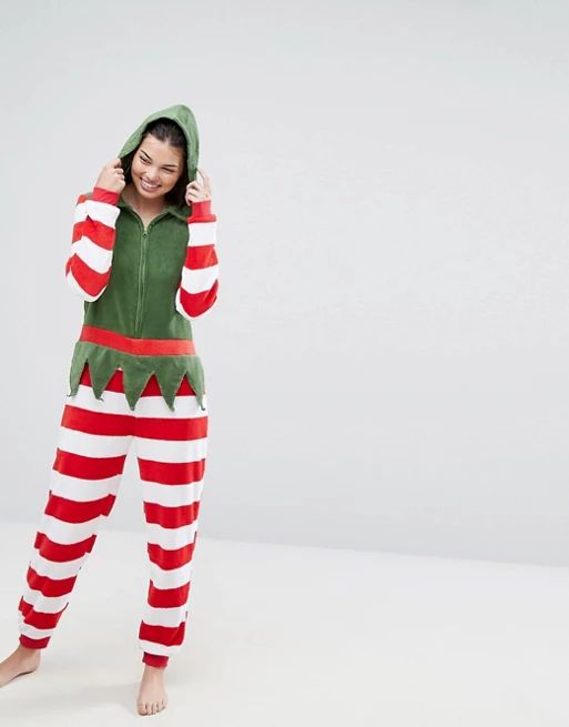 Loungeable Fluffy Holidays Elf Onesie | ASOS US