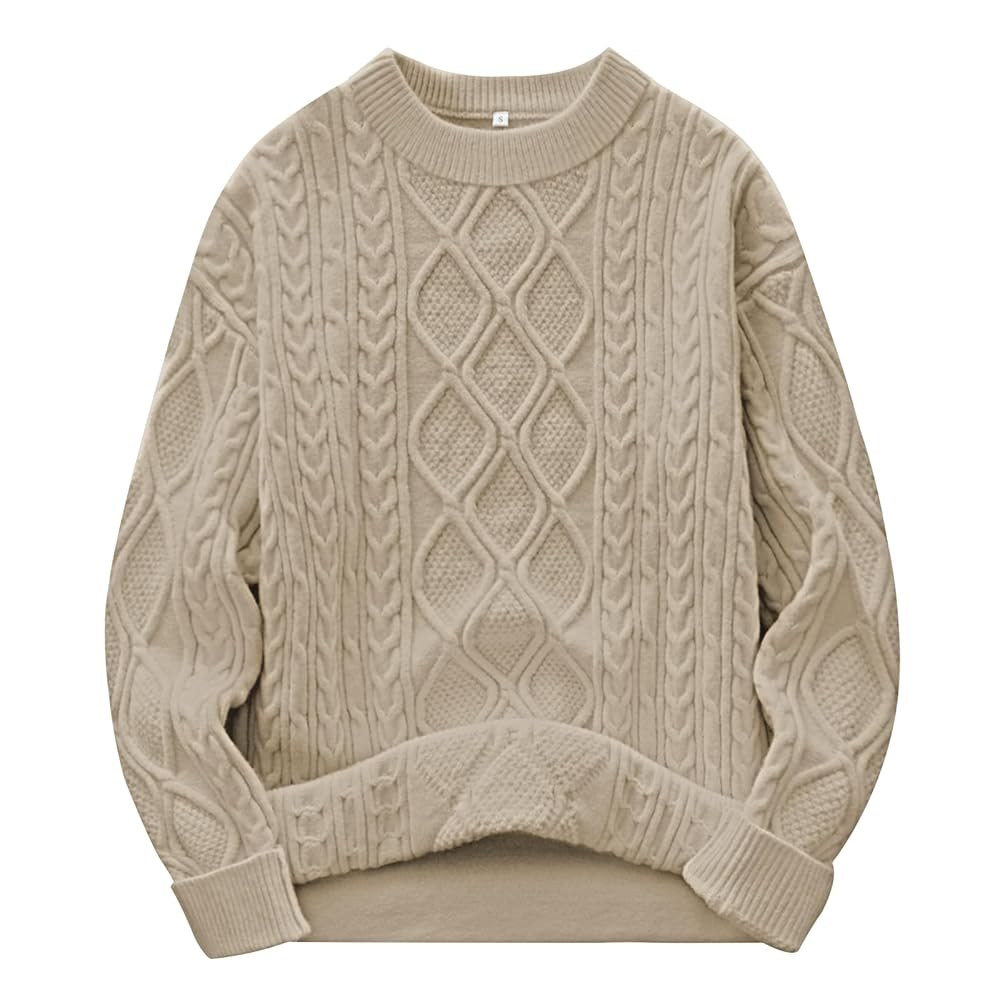 ANRABESS Women Oversized Chunky Cable Knitted Vintage Sweater 2025 Fall Winter Outfits | Amazon (US)