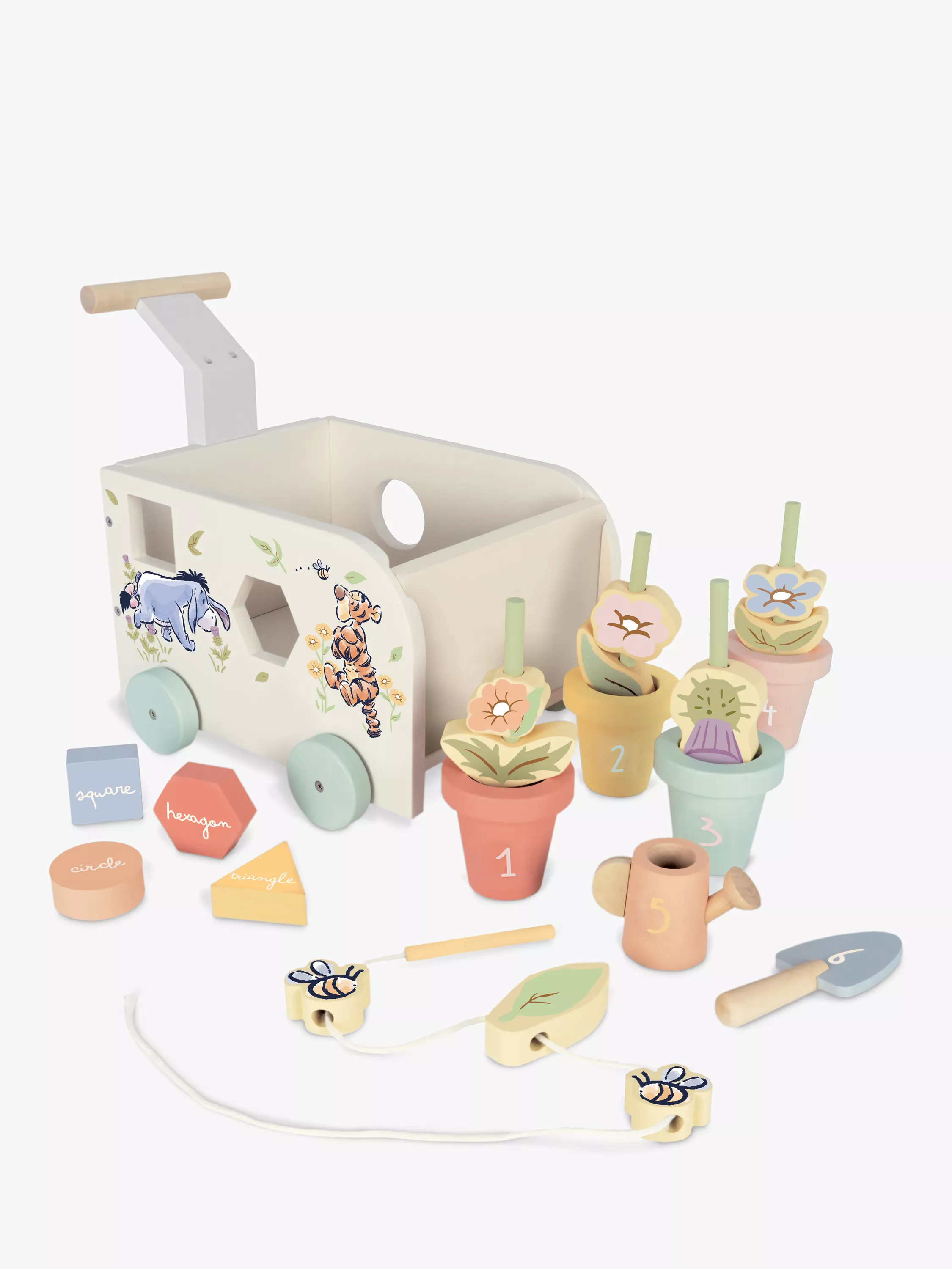 Disney Winnie the Pooh Pull Along Wooden Garden Cart | John Lewis (UK)