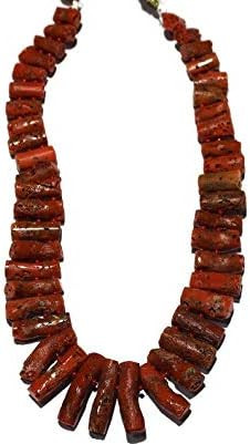 15" Inch Full Necklace,Natural Red Coral Necklace,Layout Necklace,Bib Necklace,Cleopatra Necklace... | Amazon (US)
