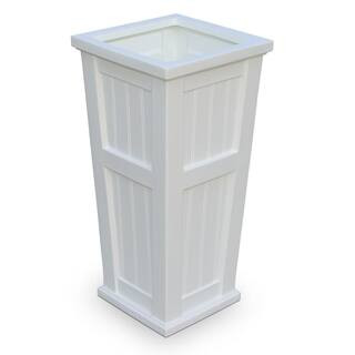 Mayne Cape Cod 32 in. Tall Self-Watering White Polyethylene Planter 4843-W - The Home Depot | The Home Depot