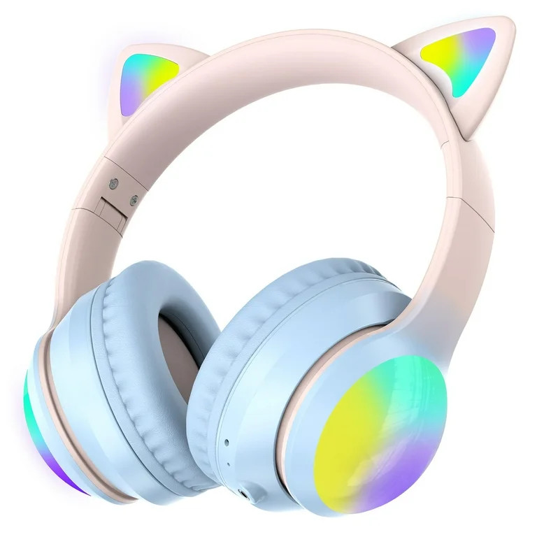 Kid Odyssey Kids Bluetooth Headphones for Girls, Wireless & Wired Kids Headphones with Cat Ears, ... | Walmart (US)