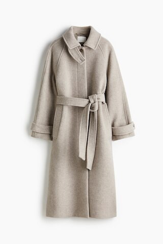 H & M - Oversized Wool Blend Coat - Light Beige Marle | H&M (AU)