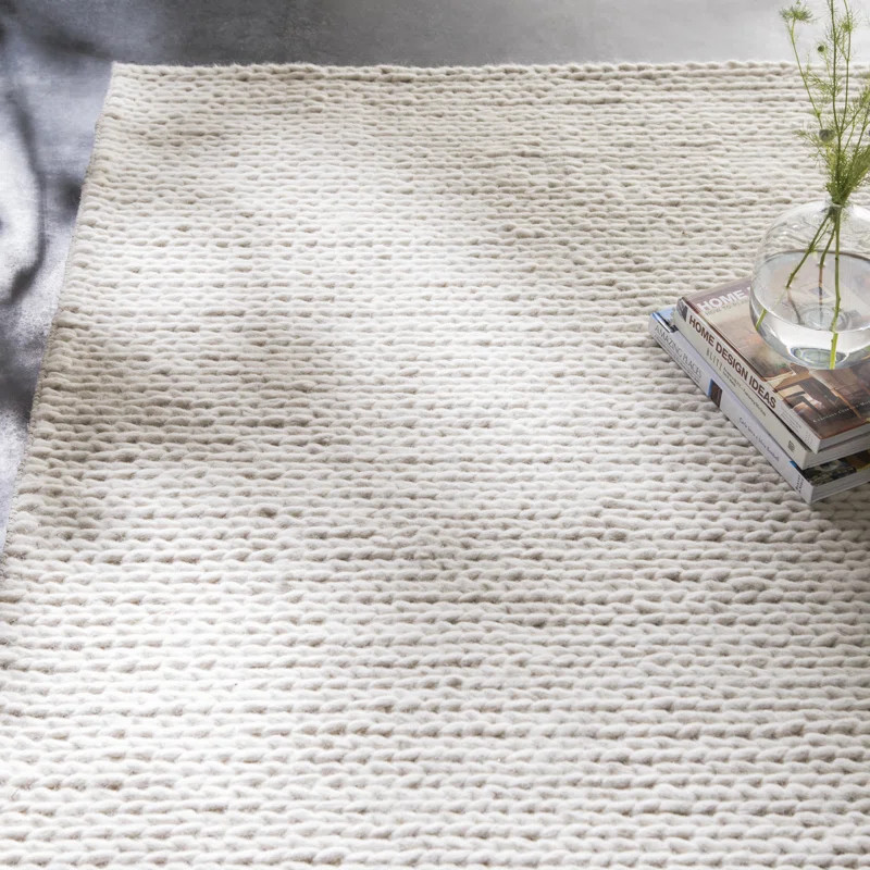 Arviso Handmade Braided Wool Ivory Area Rug | Wayfair North America