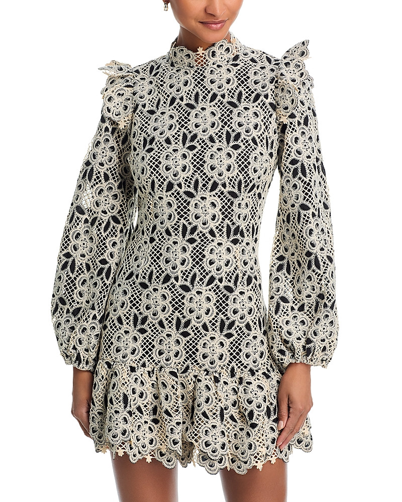 Aqua Floral Lace Mini Dress - Exclusive | Bloomingdale's (US)