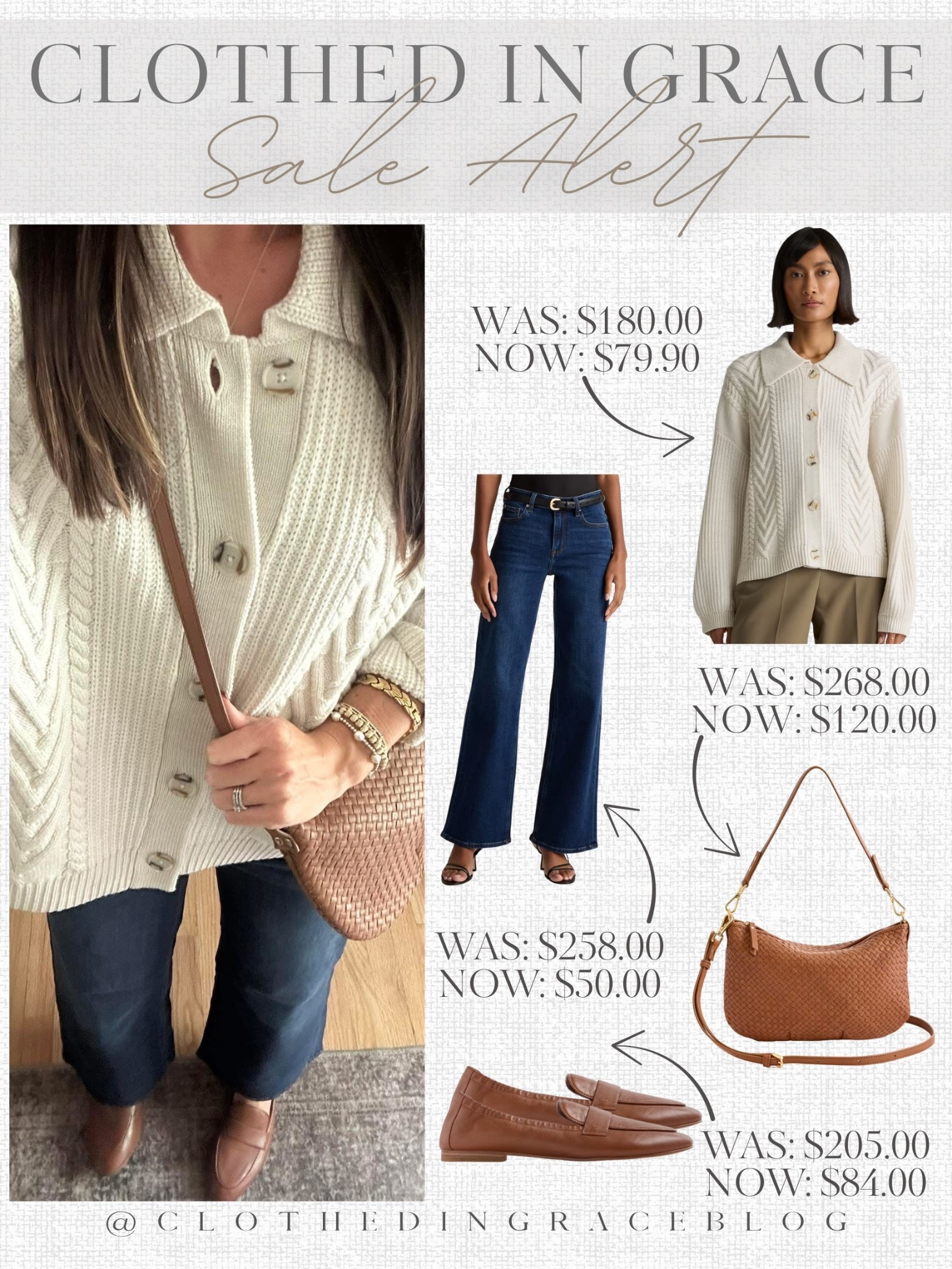 Love this outfit! 

Sweater - small
Jeans - size 4 (I went with 30 inseam for a crop fit) 