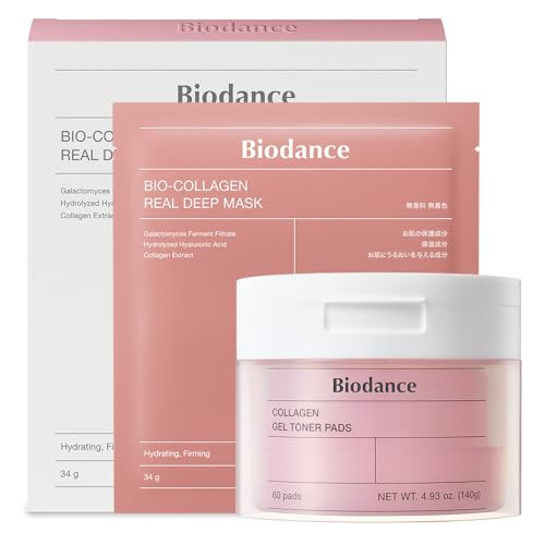 BIODANCE Collagen Day & Night Gel Duo: Bio-Collagen Mask & Toner Pads Set, Korean Skincare Set, Pink Duo for Firming, Plumping, Hydrating, Glass Skin, Korean Skin Care, Skin Care Routine Set | Amazon (US)
