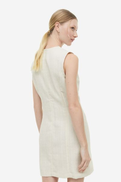 Sleeveless bouclé dress - Cream - Ladies | H&M GB | H&M (UK, MY, IN, SG, PH, TW, HK)
