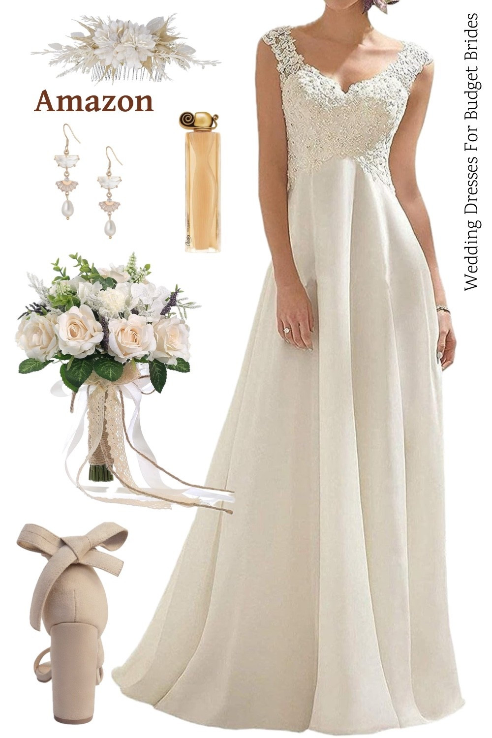 Affordable wedding day outfit idea for the bride to be. Bridal dress is around $110. Find everything on Amazon. 

Reception dress, courthouse elopement dress, long white dress, minimalist wedding dress, or microwedding dress. 

#LTKSeasonal #LTKWedding