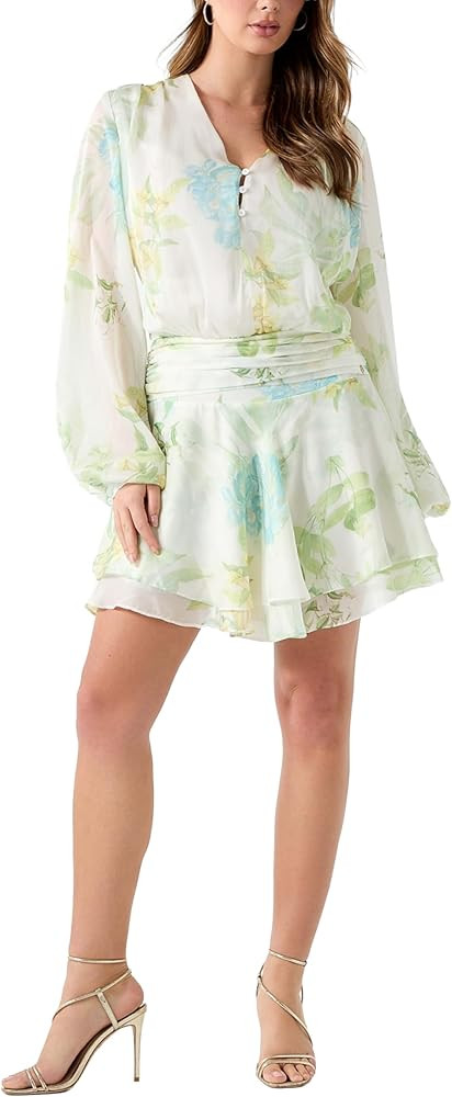 Guess Women's Eco Long Sleeve Magali Flare Mini Dress | Amazon (US)