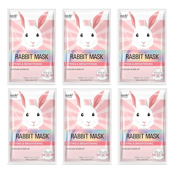 Epielle Character Face Mask Rabbit 6 Pack, Fun & Effective Korean Skin Care, Spa Party Favors, St... | Amazon (US)