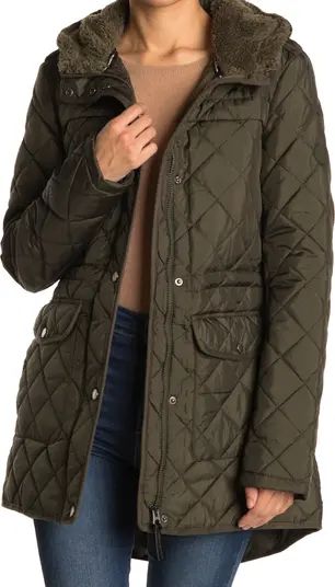 Faux Shearling Lined Hood Quilted Jacket | Nordstrom Rack