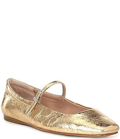 Dolce Vita Reyes Distressed Leather Mary Jane Ballet Flats - 6.5 | Dillard's