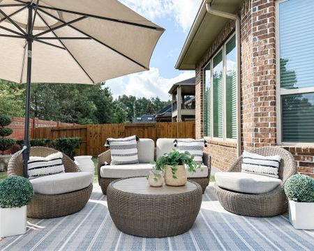 My outdoor patio set is a great addition to your outdoor refresh. It’s amazing quality and looks very on trend! 

#LTKSeasonal #LTKstyletip #LTKhome