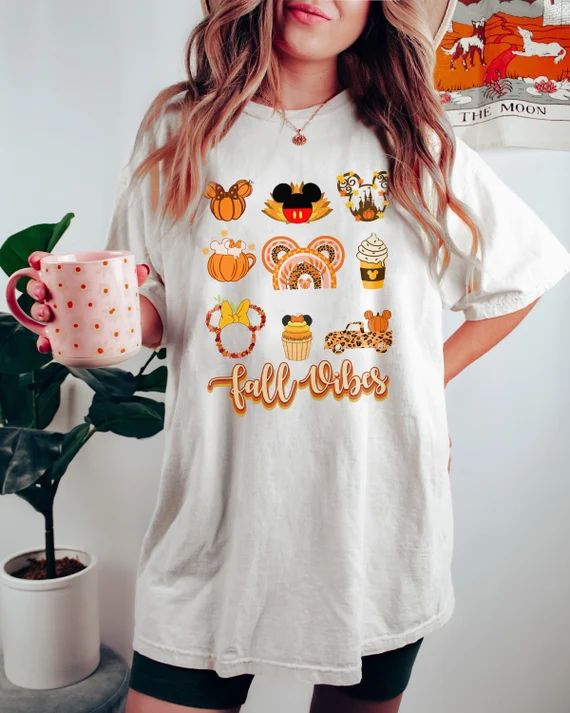 Fall Vibes Disney Shirt, Cute Thanksgiving, Mickey Pumpkin, Comfort Colors, Fall Gift For Woman, ... | Etsy (US)
